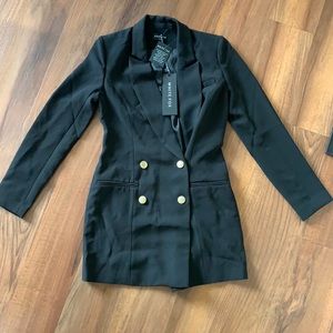Long sleeve black blazer dress